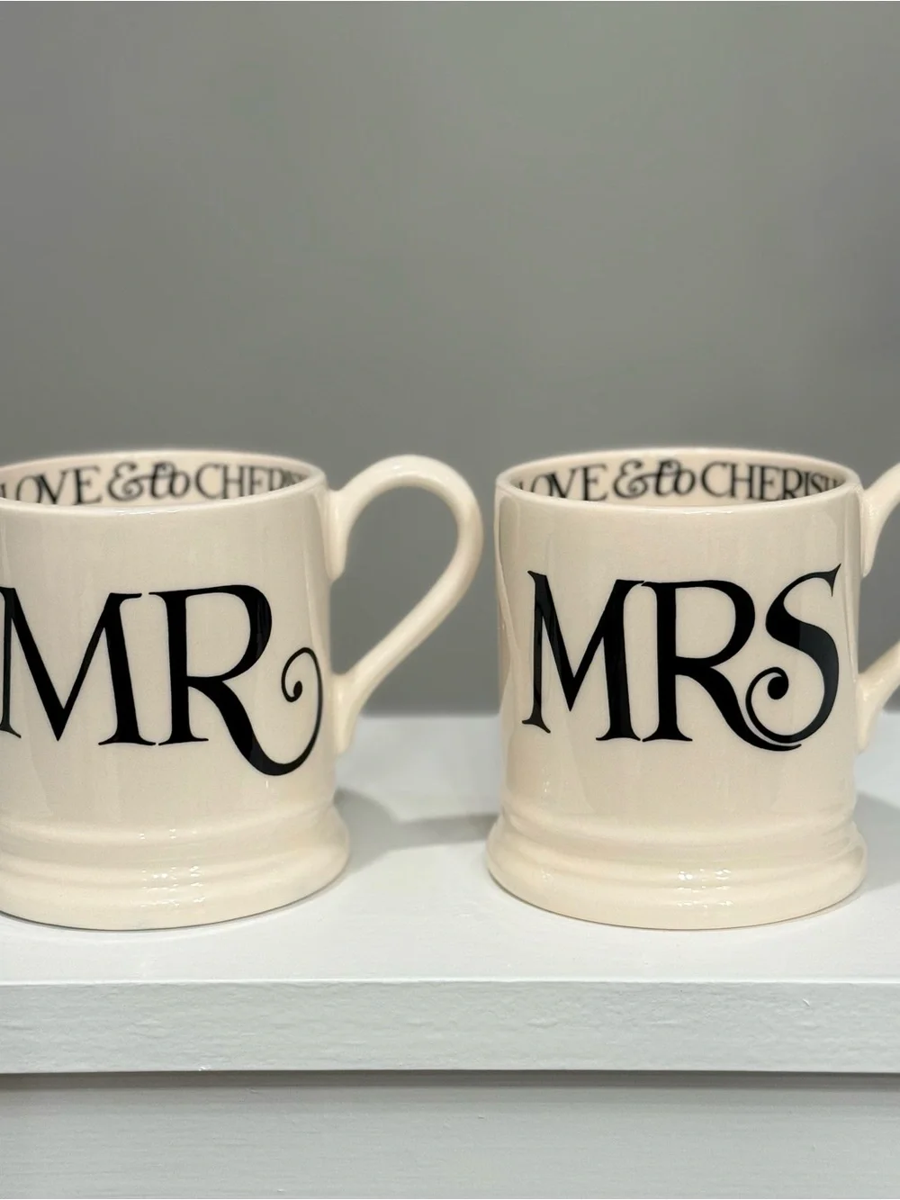 Emma Bridgewater Black Toast 'Mr & Mrs' Mug Set